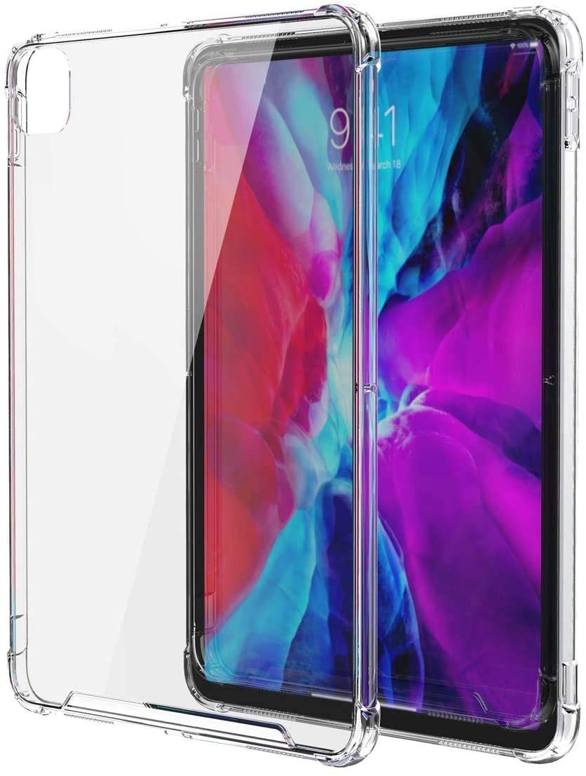 AWH iPad Pro 12.9 (2020) Case Cover Clear View Shockproof Drop Protection Slim TPU Gel Bumper Scratch Resistant Cover for Apple iPad Pro 12.9-inch display 2020 (Clear).