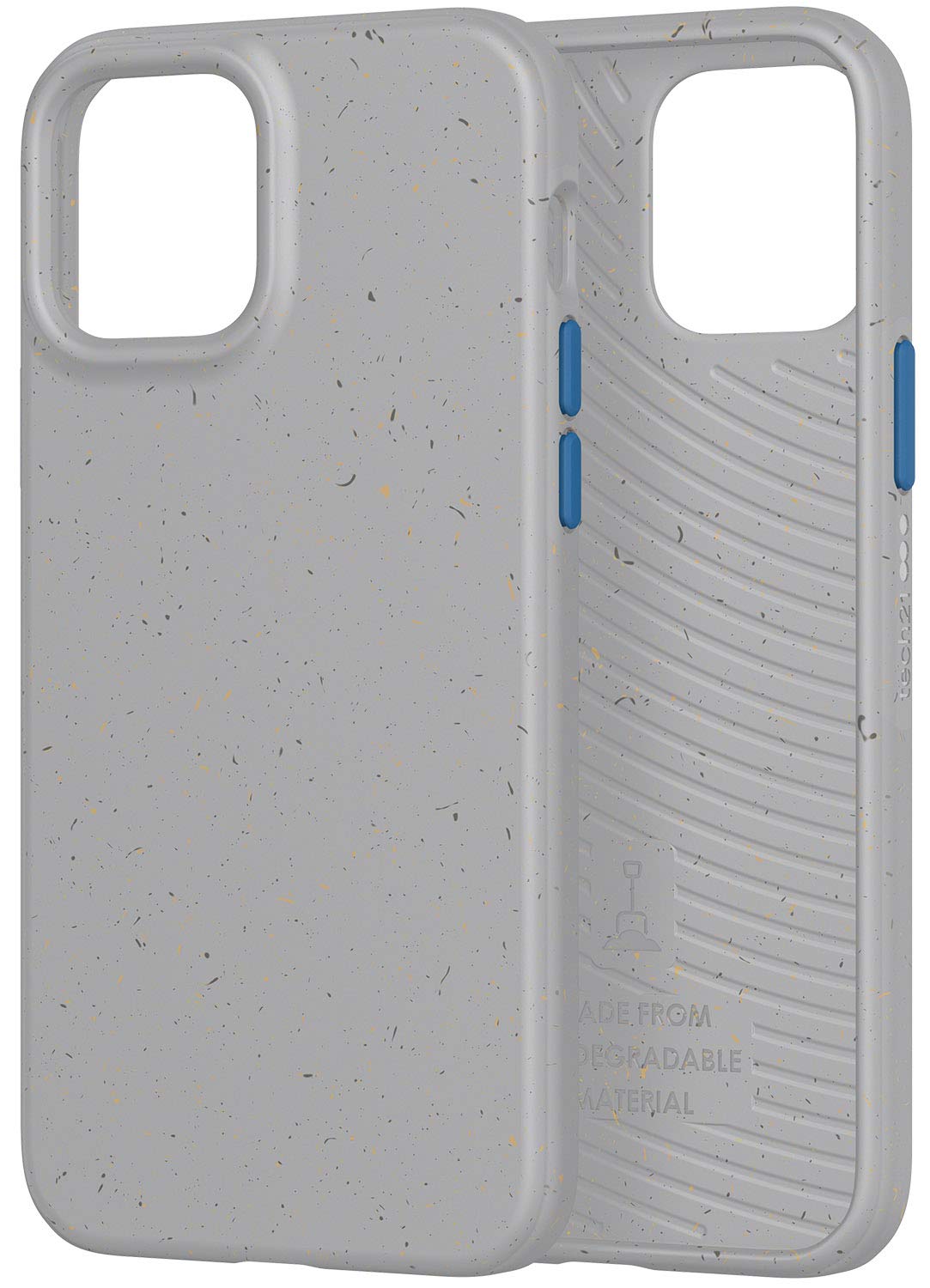 جراب هاتف Tech21 Eco Slim لهاتف Apple iPhone 12 و12 Pro 5G مع حماية من السقوط من ارتفاع 10 أقدام، رمادي فطري