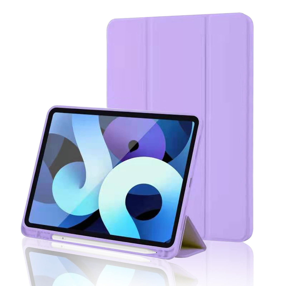 AWH iPad 10th Generation Case 2022 with Pencil Holder, Soft TPU Back Cover, Auto Wake/Sleep, Tri-fold Stand, Purple