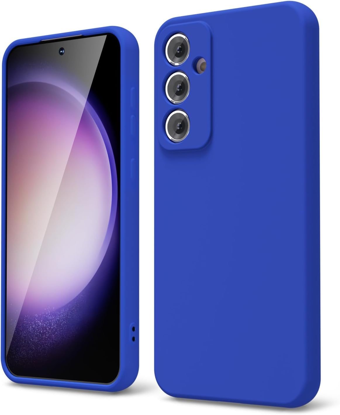 جراب هاتف AWH S23 FE من السيليكون السائل - غطاء جل ناعم من مادة TPU المطاطية الرقيقة والناعمة غير اللامعة والواقية والمضادة للصدمات (أزرق ملكي)