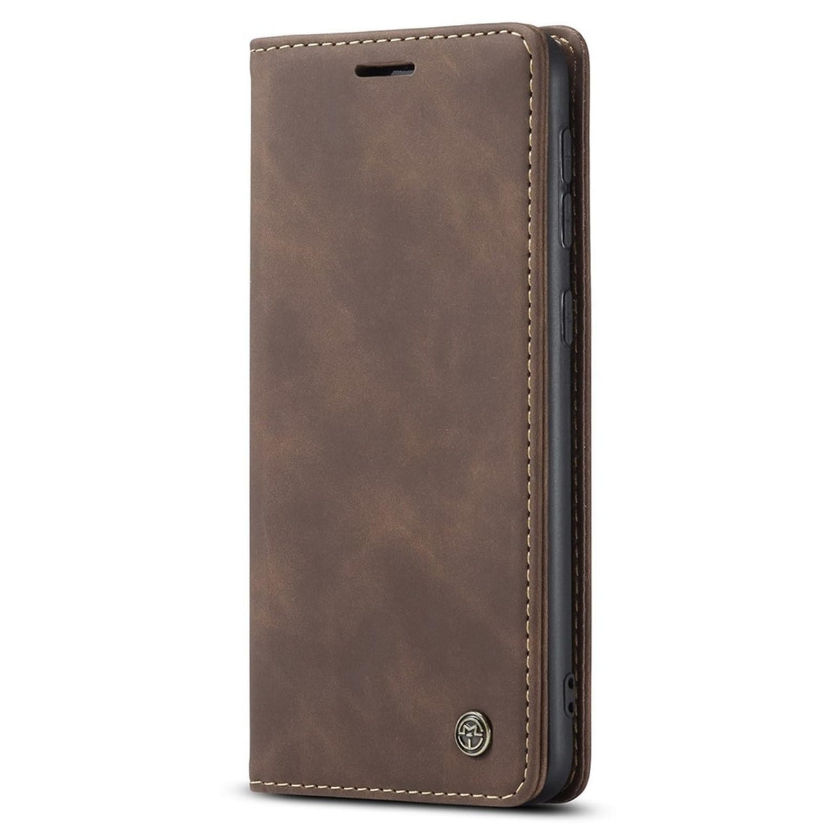 جراب محفظة جلدي قابل للطي من يونيك كيس فوليو، قابل للامتصاص تلقائيًا، لهاتف سامسونج جالاكسي A40 - لون بني