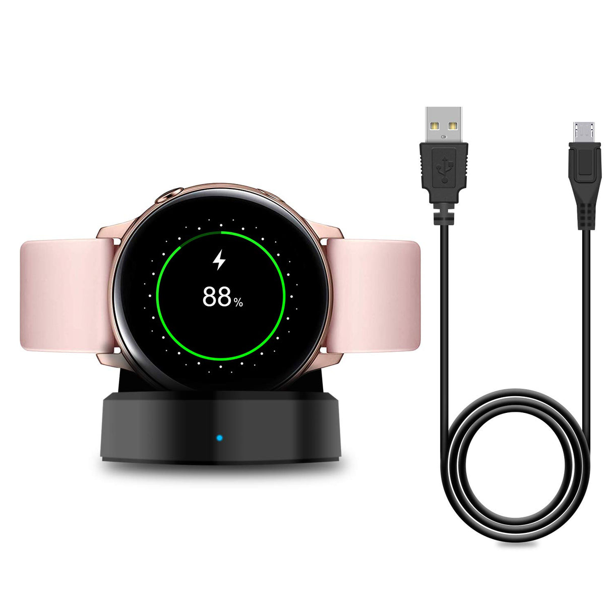 حامل شاحن YUANHOT لساعة Samsung Galaxy Watch Active 40 مم/Active 2 40 مم و44 مم/Galaxy Watch 3 41 مم 45 مم، قاعدة شحن بديلة لساعة Galaxy Active Watch -R500N وساعة Galaxy Active 2 الذكية