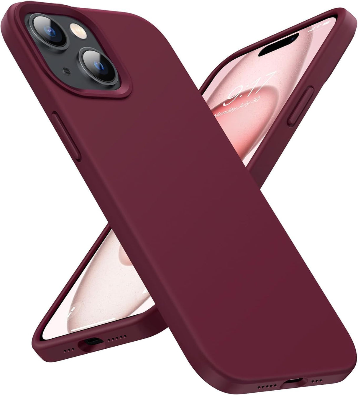 TR-PLANET Case for iPhone 15 Cover, Liquid Silicone Rubber Soft Back Cover, Shockproof Slim Thin Anti-Scratch Phone Case for iPhone 15, Maroon