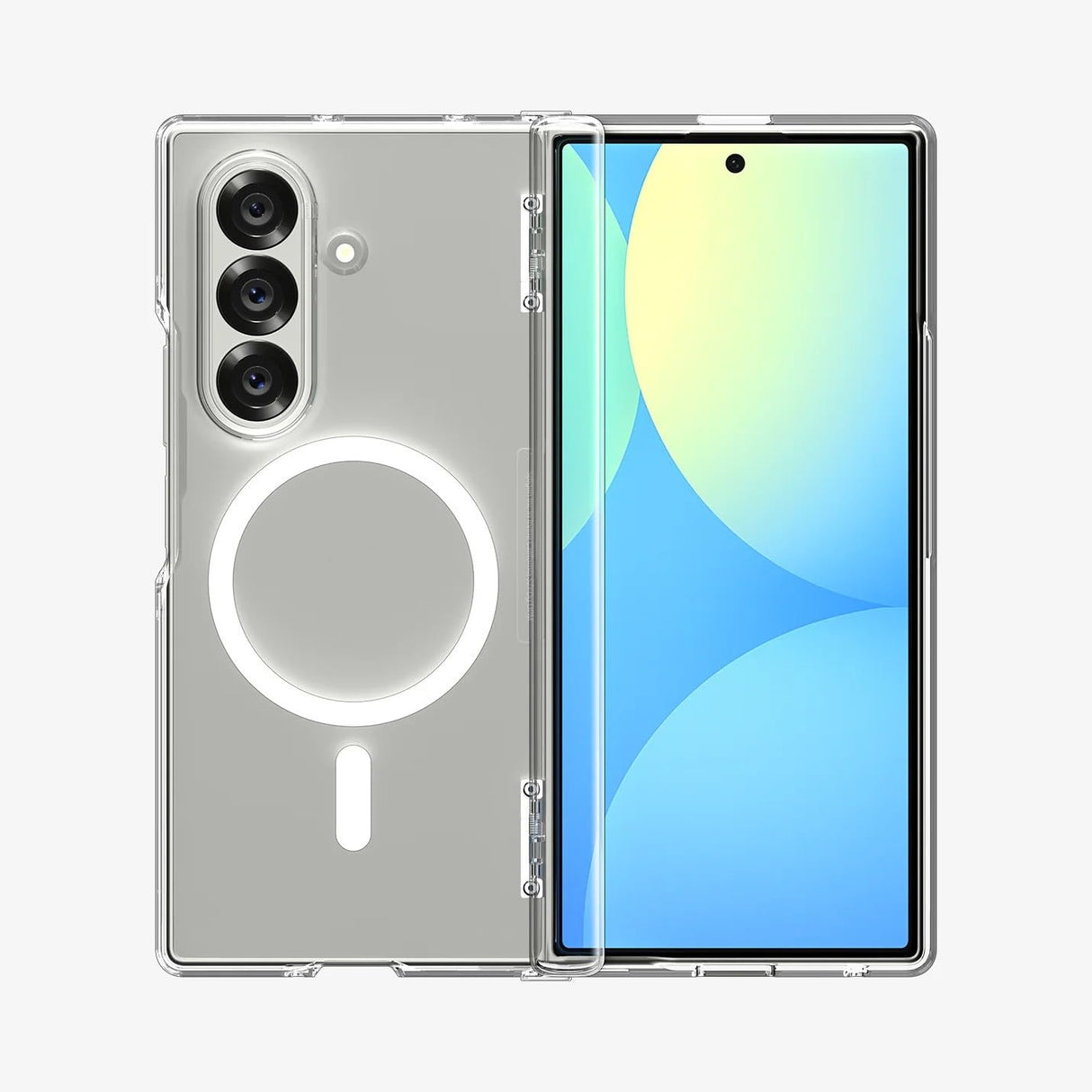جراب مغناطيسي شفاف من BURAQ لهاتف Samsung Galaxy Fold 7 2025، غطاء نحيف متوافق مع MagSafe، يدعم الشحن اللاسلكي، غطاء MagSafe الواقي لهاتف Samsung Galaxy Fold 7