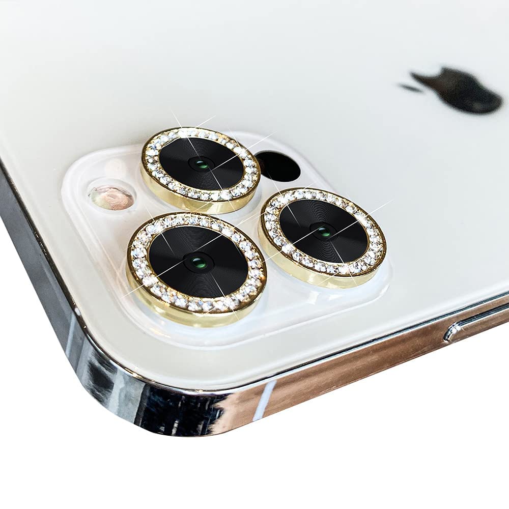 TYCA Camera lens protector Compatible for Apple iphone 12/12pro/12 mini/11/11pro/11 pro max,9H tempered glass camera screen protector (Gold)