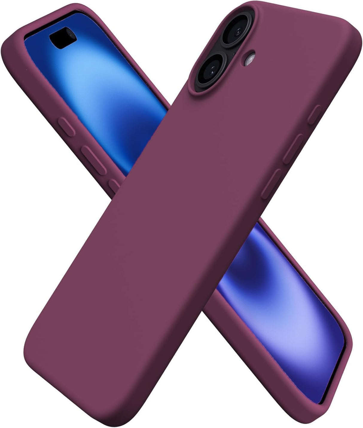 TR-PLANET Case for iPhone 16 Plus Cover, Liquid Silicone Rubber Soft Back Cover, Shockproof Anti-Scratch Slim Thin Phone Case for iPhone 16 Plus, Maroon