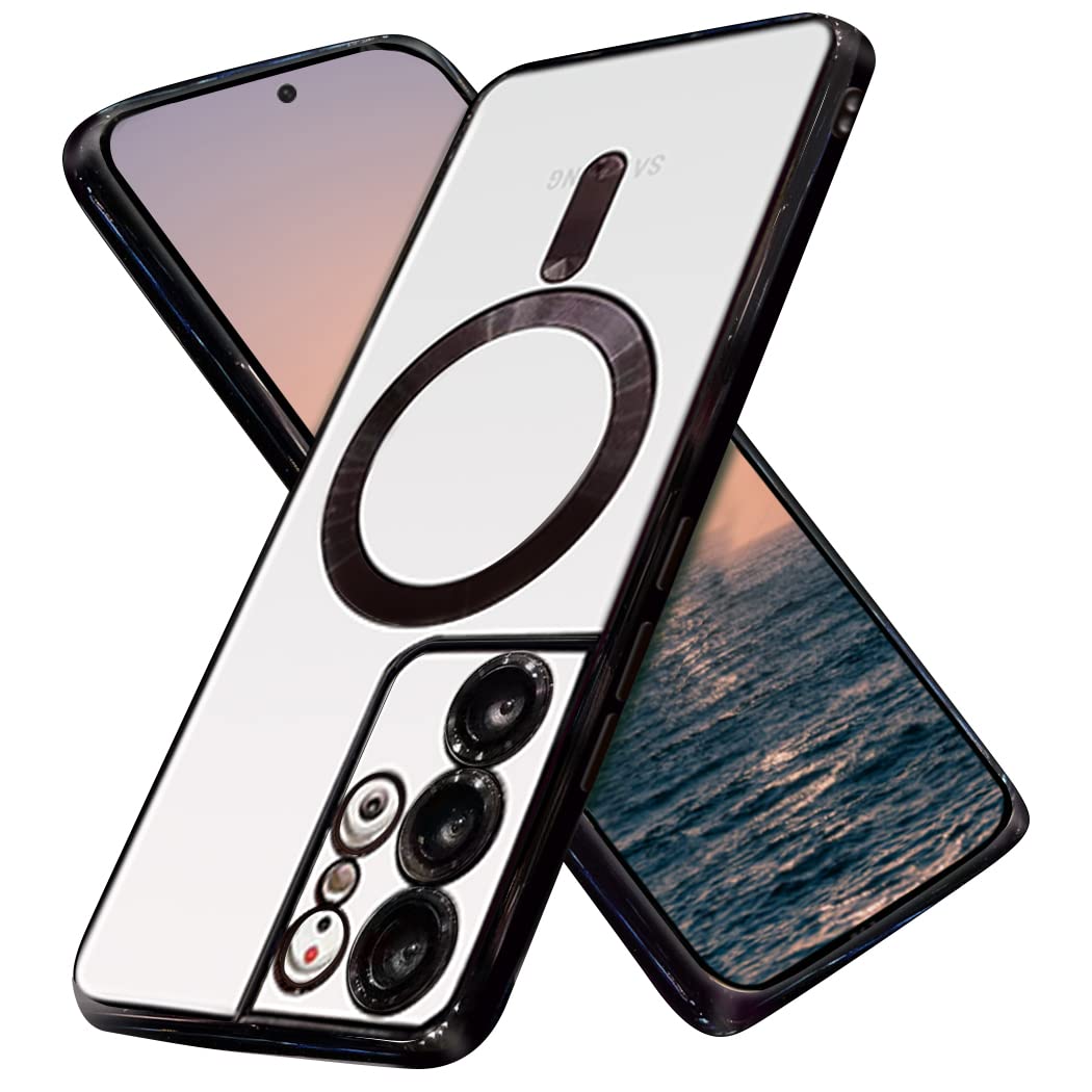 XLHLKP Magnetic Case for Samsung Galaxy S21 Ultra Case,Samsung S21 Ultra Case 5G,with Full Lens Design Back Slim Case for Samsung S21 Ultra in 6.8 inch (Magnetic Black)