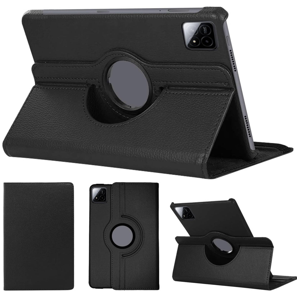 Vurtboly 360° Rotatable Case Compatible with Xiaomi MI Pad7/7 Pro 11.2" 2025 Tablet Cover, PU Leather Case Multi-Angle Viewing Stand Protective Case Shockproof Cover for Xiaomi Pad7/7 Pro 2025 (Black)