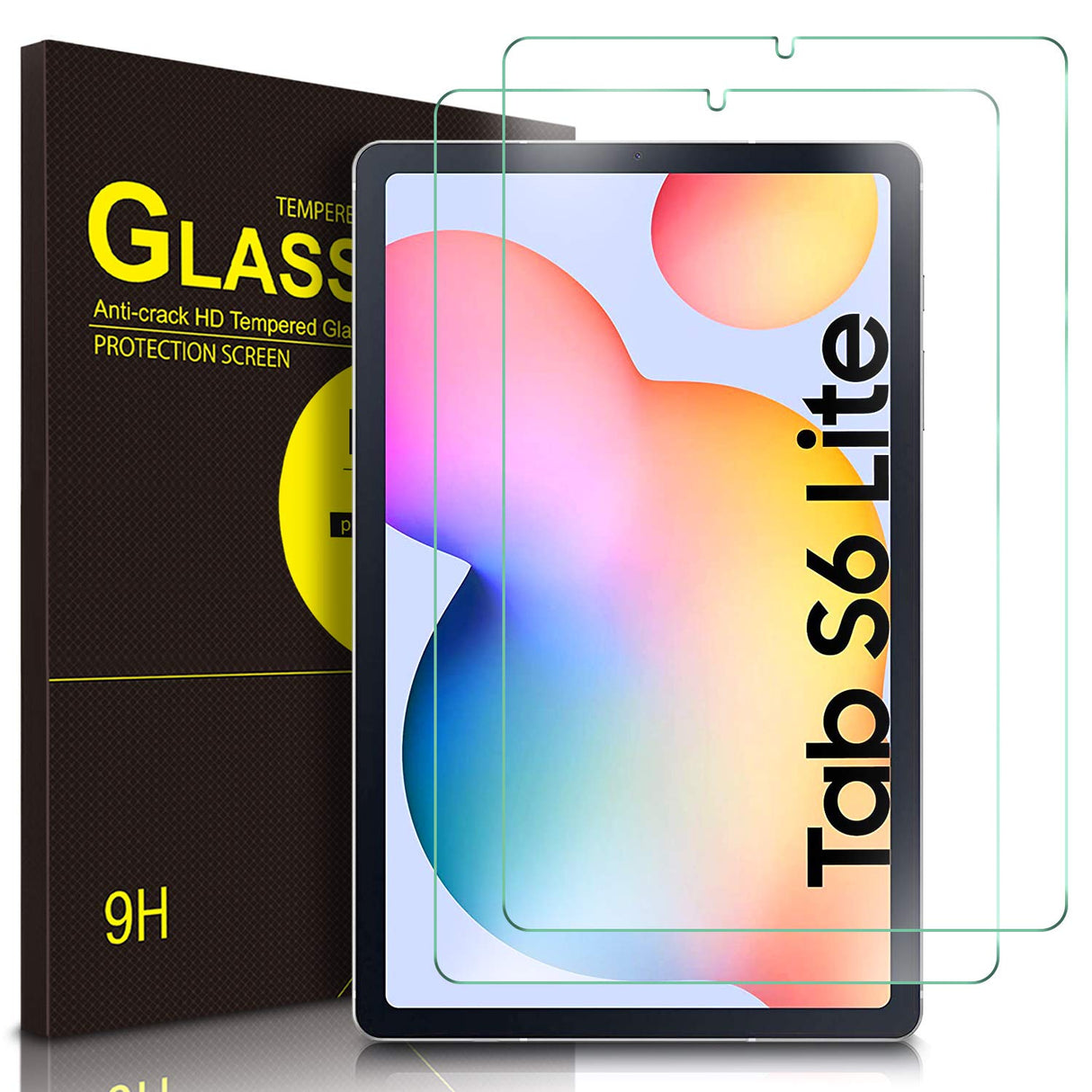 AWH Screen Protector for Samsung Galaxy Tab S6 Lite, Premium 9H Hardness 2.5D Round Edge Tempered Glass Film Screen Protector for Samsung Galaxy Tab S6 Lite 10.4 Inch, (2 Packs)