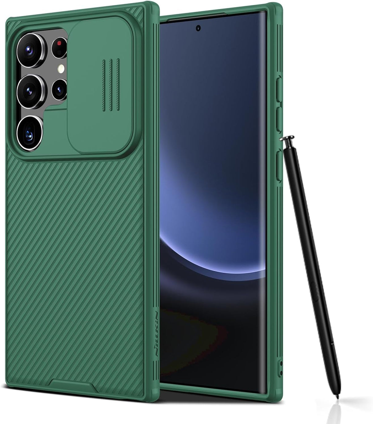 AWH S24 Ultra Case - CamShield Pro for Samsung Galaxy S24 Ultra Case with Slide Camera Cover - S24 Ultra 5G Slim Phone Case 2024 6.8" (Green)
