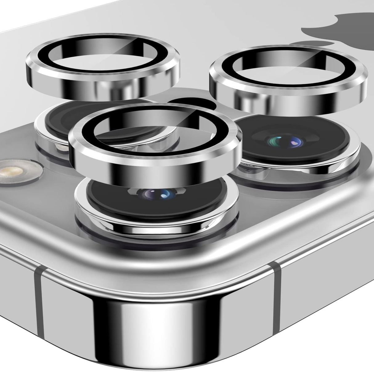 واقي عدسة كاميرا YWXTW مصمم لهاتف iPhone 14 Pro Max، واقي عدسة كاميرا iPhone 14 Pro، غطاء فردي معدني مضاد للخدش عالي الوضوح من الزجاج المقوى، مجموعة واحدة