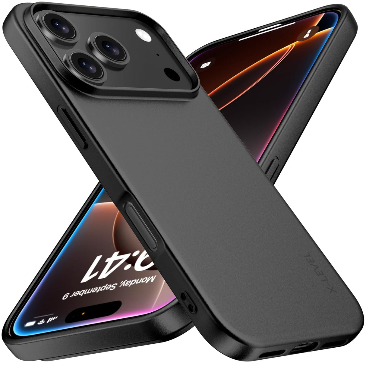 جراب X-level لهاتف iPhone 17 Pro، جراب هاتف TPU ناعم الملمس حريري فائق النحافة للنساء والرجال، جراب واقٍ خفيف الوزن غير قابل للانزلاق ومقاوم للصدمات لهاتف iPhone 17 Pro مقاس 6.3 بوصة، أسود