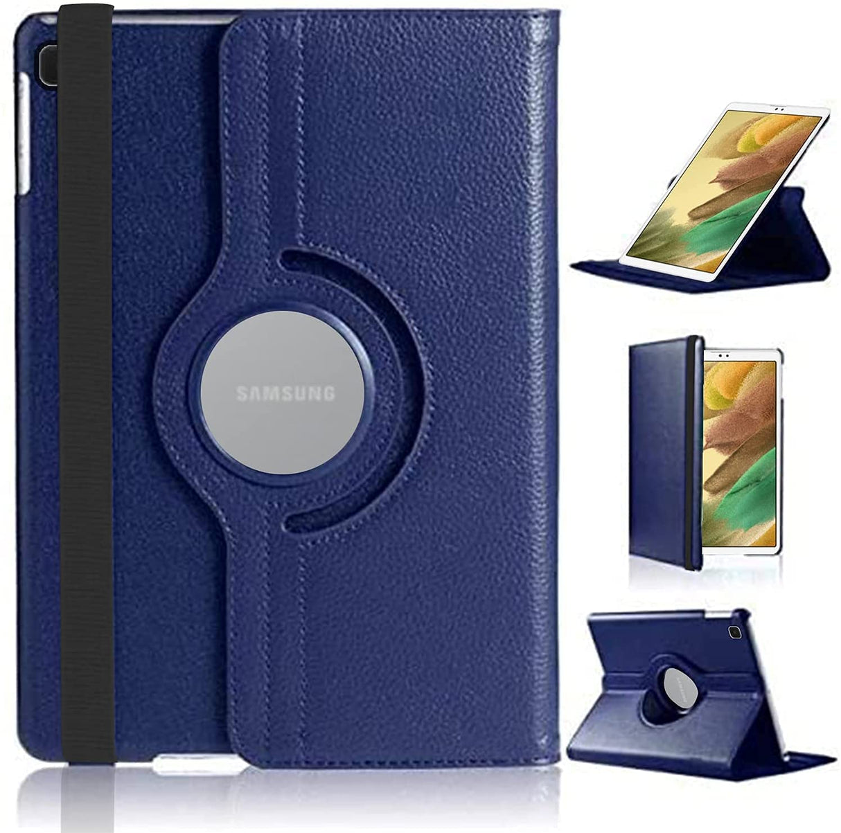 جراب AWH لجهاز Galaxy Tab A7 Lite، جراب Samsung Tab A7 Lite، حامل متعدد الزوايا يدور 360 درجة، جراب قابل للطي من جلد البولي يوريثان لهاتف Samsung Galaxy Tab A7 Lite T220/T225 (أزرق)