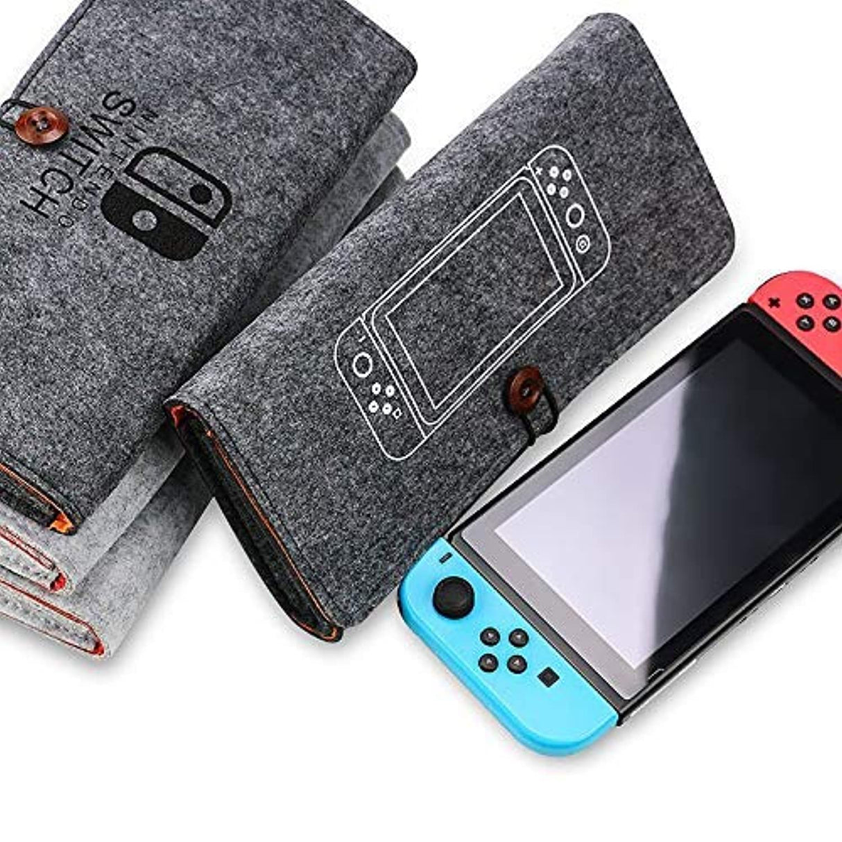 AhaStyle Nintendo Switch Felt Bag ( Switch Logo ) - Dark Gray