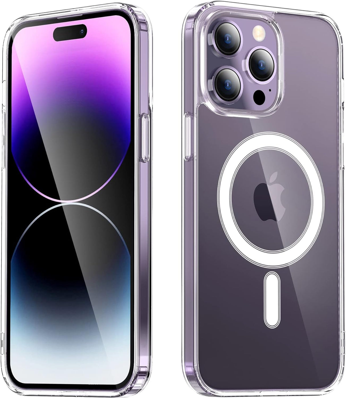 جراب شفاف مغناطيسي من YU WELL لهاتف iPhone 12 متوافق مع الشحن اللاسلكي الآمن من Mag، غطاء ممتص للصدمات للهاتف، ظهر شفاف مضاد للخدش