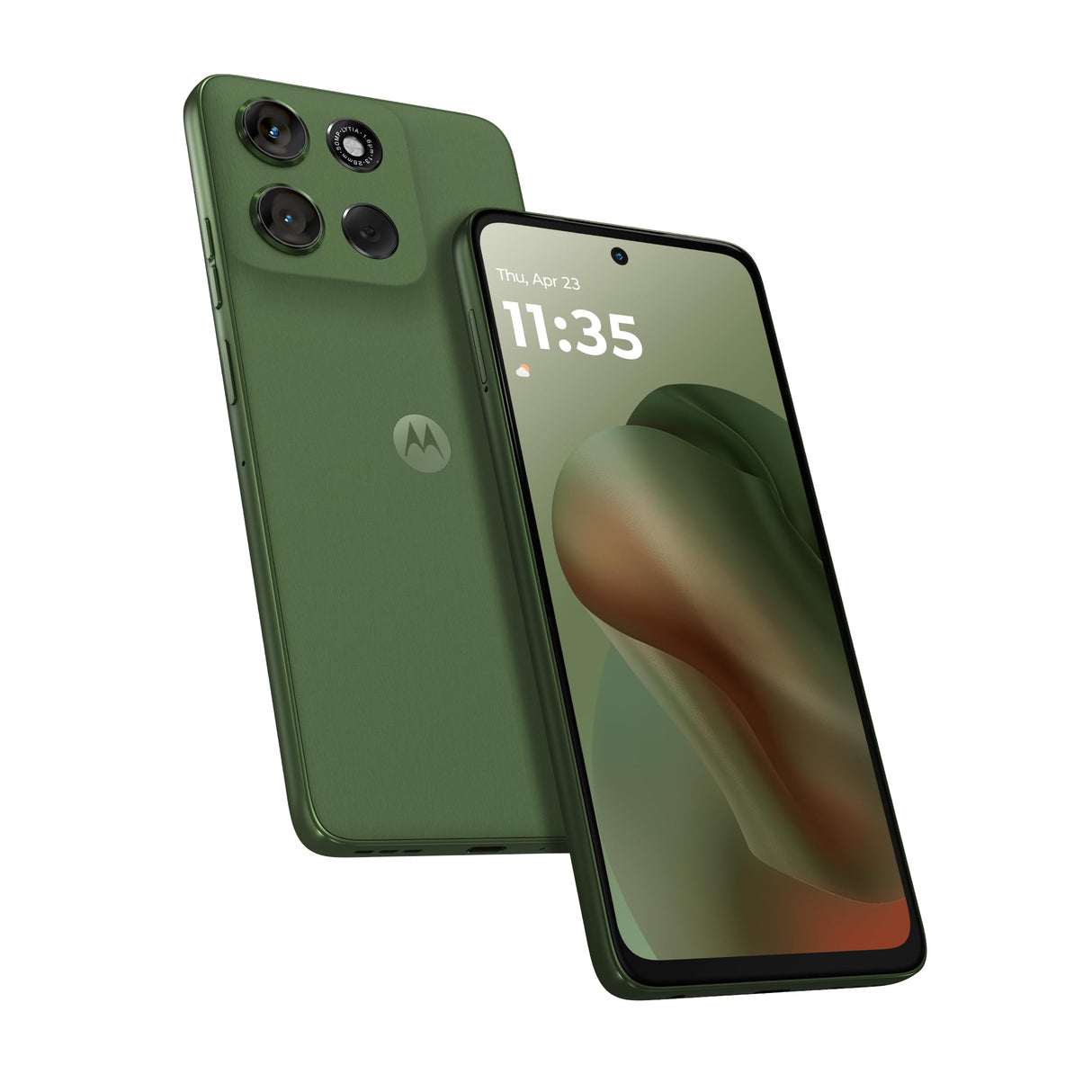 موتورولا موتو جي 56 الجيل الخامس، ذاكرة وصول عشوائي 12 جيجابايت + 12 جيجابايت، ذاكرة قراءة فقط 256 جيجابايت، معالج MTK Dimensity 7060، شاشة 6.7 بوصة FHD+ بمعدل تحديث 120 هرتز، نظام تشغيل أندرويد 15، لون بانتون ديل