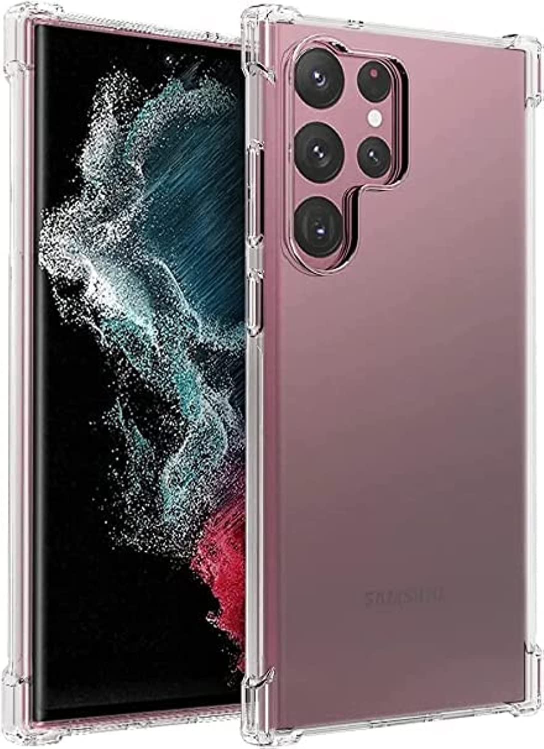 AWH Samsung Galaxy S23 Ultra Case Cover Clear Back Air Cushion Soft Silicone Shockproof Anti-Scratch Protective Bumper Shell Corner for Samsung Galaxy S23 Ultra 5G