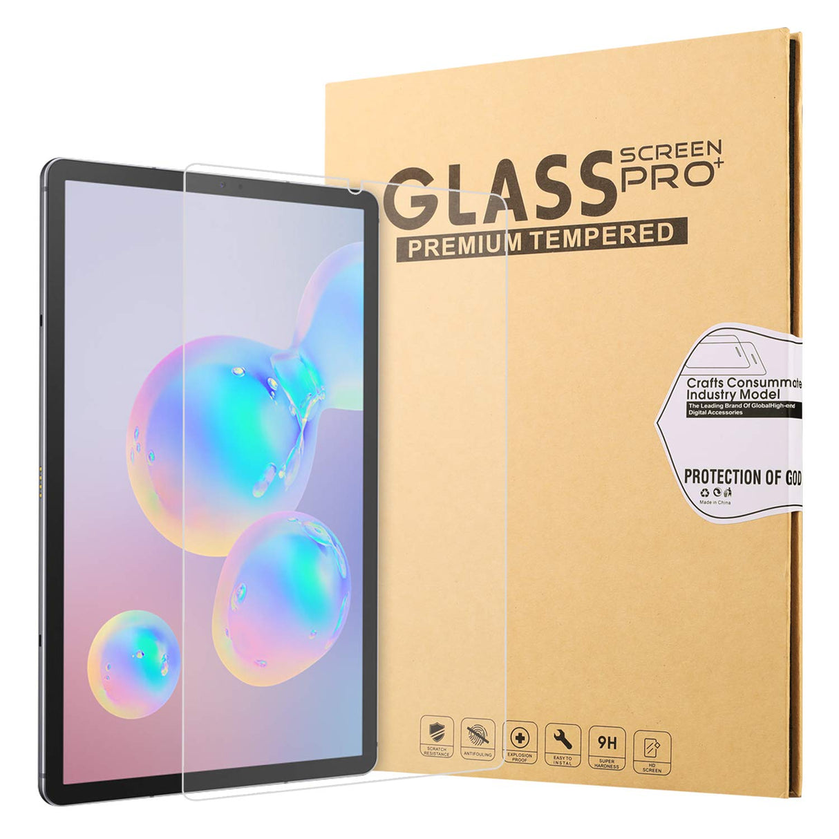 AWH Screen Protector for Samsung Galaxy Tab S6 Lite, Premium 9H Hardness 2.5D Round Edge Tempered Glass Film Screen Protector for Samsung Galaxy Tab S6 Lite 10.4 Inch