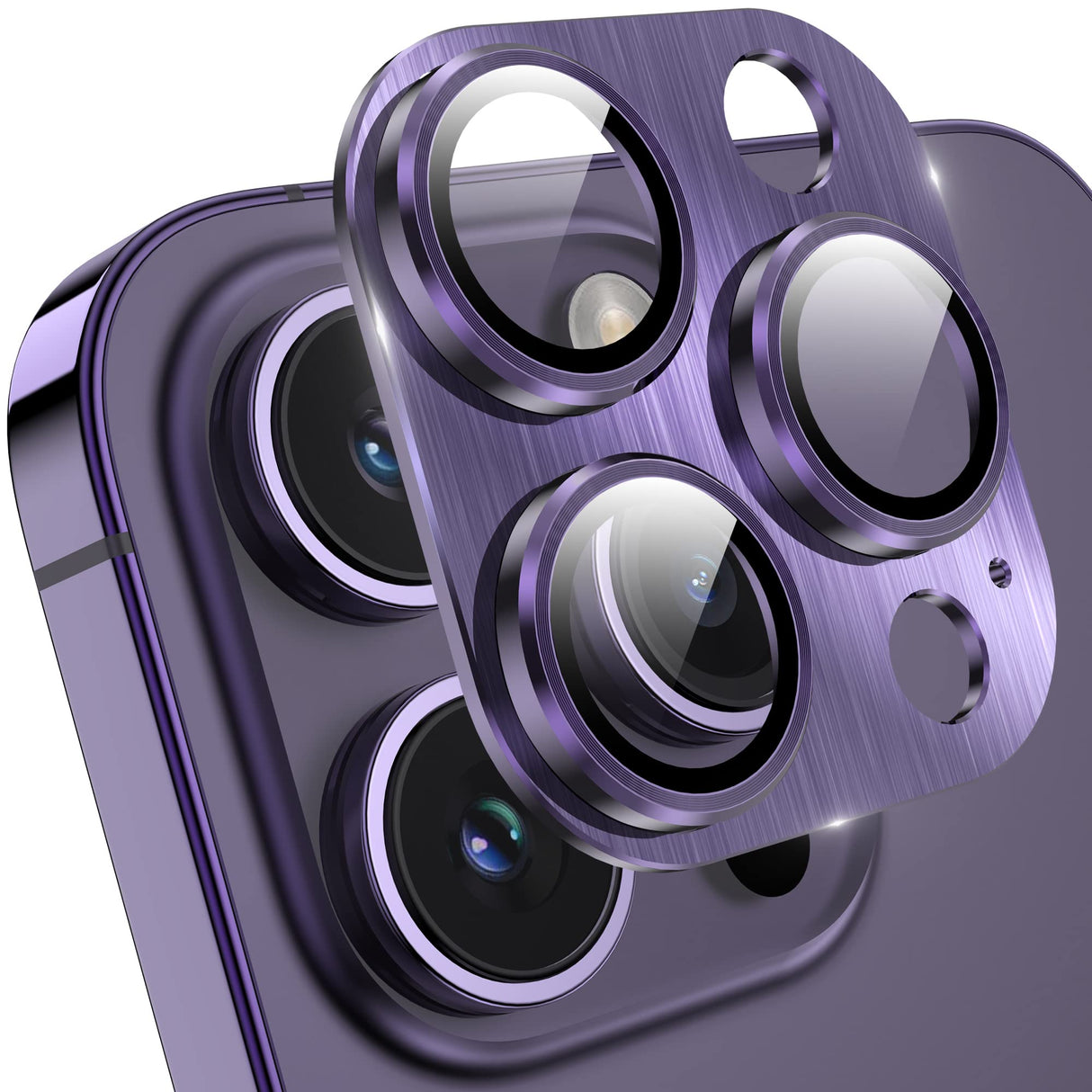 واقي عدسة الكاميرا من الزجاج المقوى YWXTW لهاتف iPhone 14 Pro Max، حماية كاملة ثلاثية الأبعاد، تقنية الدائرة الليلية، امتصاص أقوى