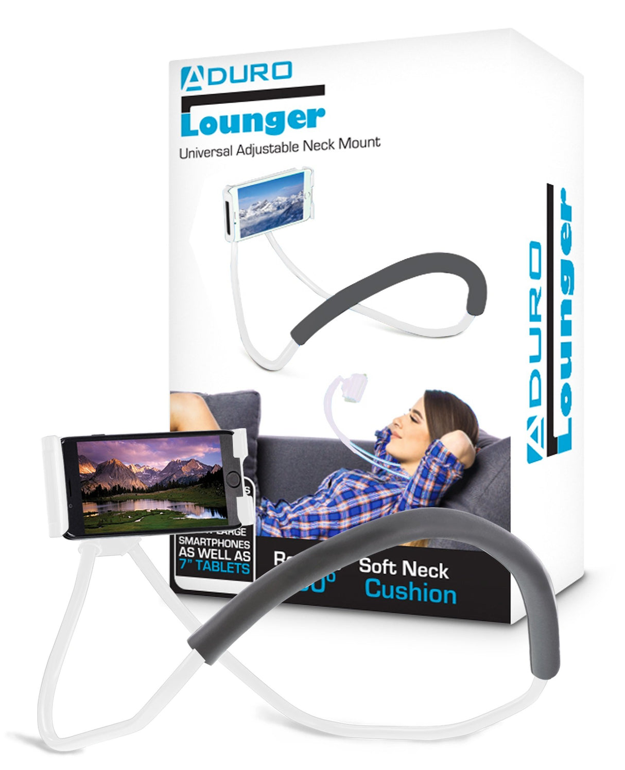 Aduro Phone Neck Holder, Gooseneck Lazy Neck Phone Mount to Free Your Hands Compatible with Apple iPhone Android Smartphone