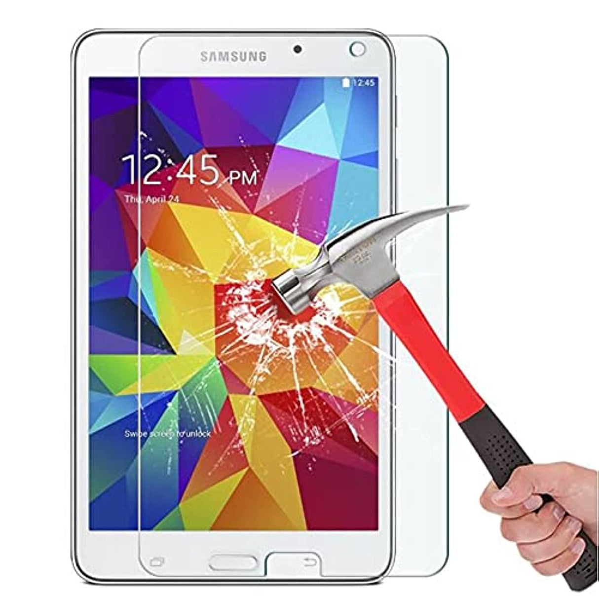 AWH Galaxy Tab T110/T113 Screen Protector, Tempered Glass Screen Protect Film Guard -Clear