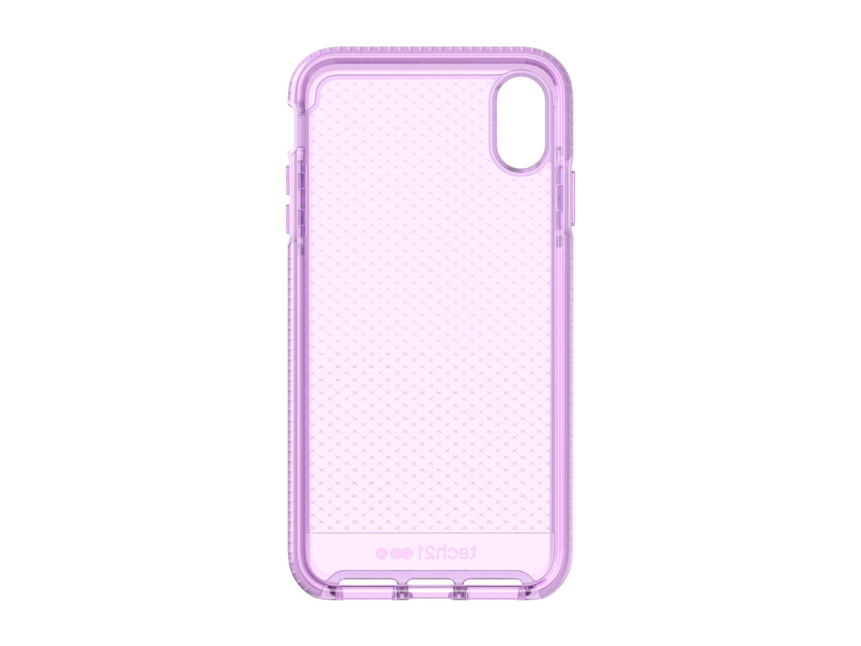 غطاء حماية خلفي رفيع من شركة Tech Enterprises لهاتف Apple iPhone XS Max بنقشة FlexShock - Evo Check - Orchid