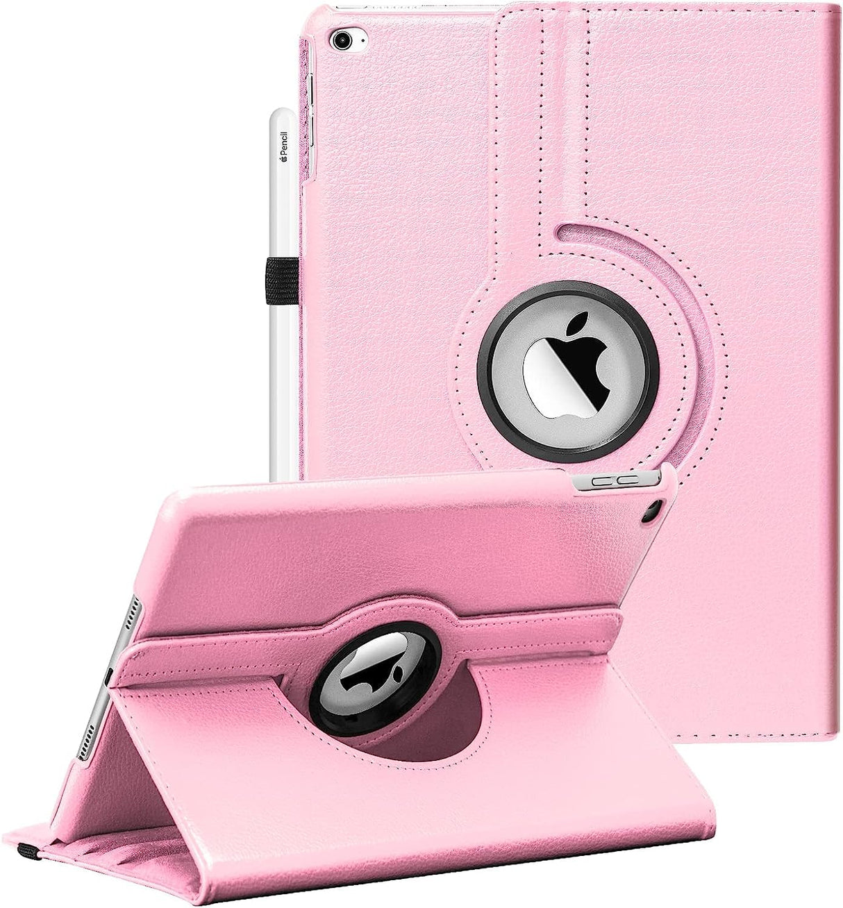 AWH Ipad Case Fit iPad 9.7-2018/2017/iPad Air 2/iPad Air - 360 Degree Rotating Case Cover for iPad 9.7'' (5th Generation, 6th Gen) / iPad Air 2 / iPad Air with Auto Sleep Wake - Pink