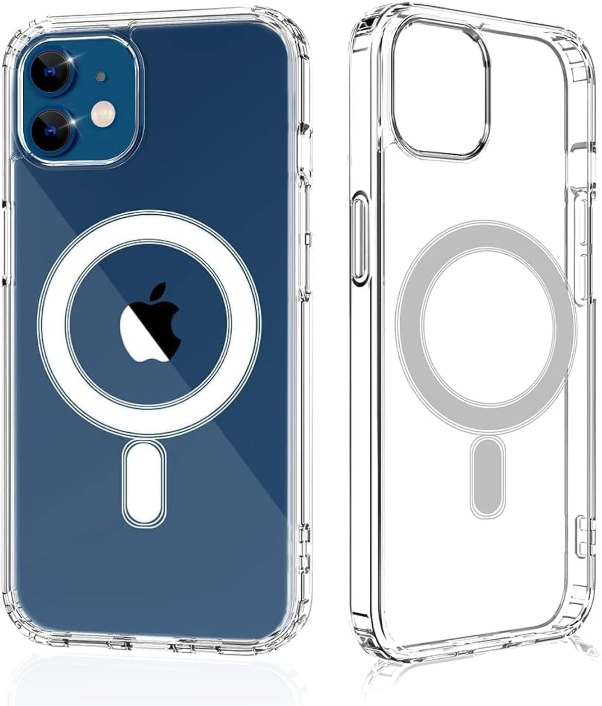 Zubitech iPhone 12 / iPhone 12 Pro Clear Magnetic Cover | MagSafe Compatible | Hybrid Protective Clear Hard Back Case | Shockproof Silicone Frame | Transparent Case for Apple iPhone 12/12 Pro