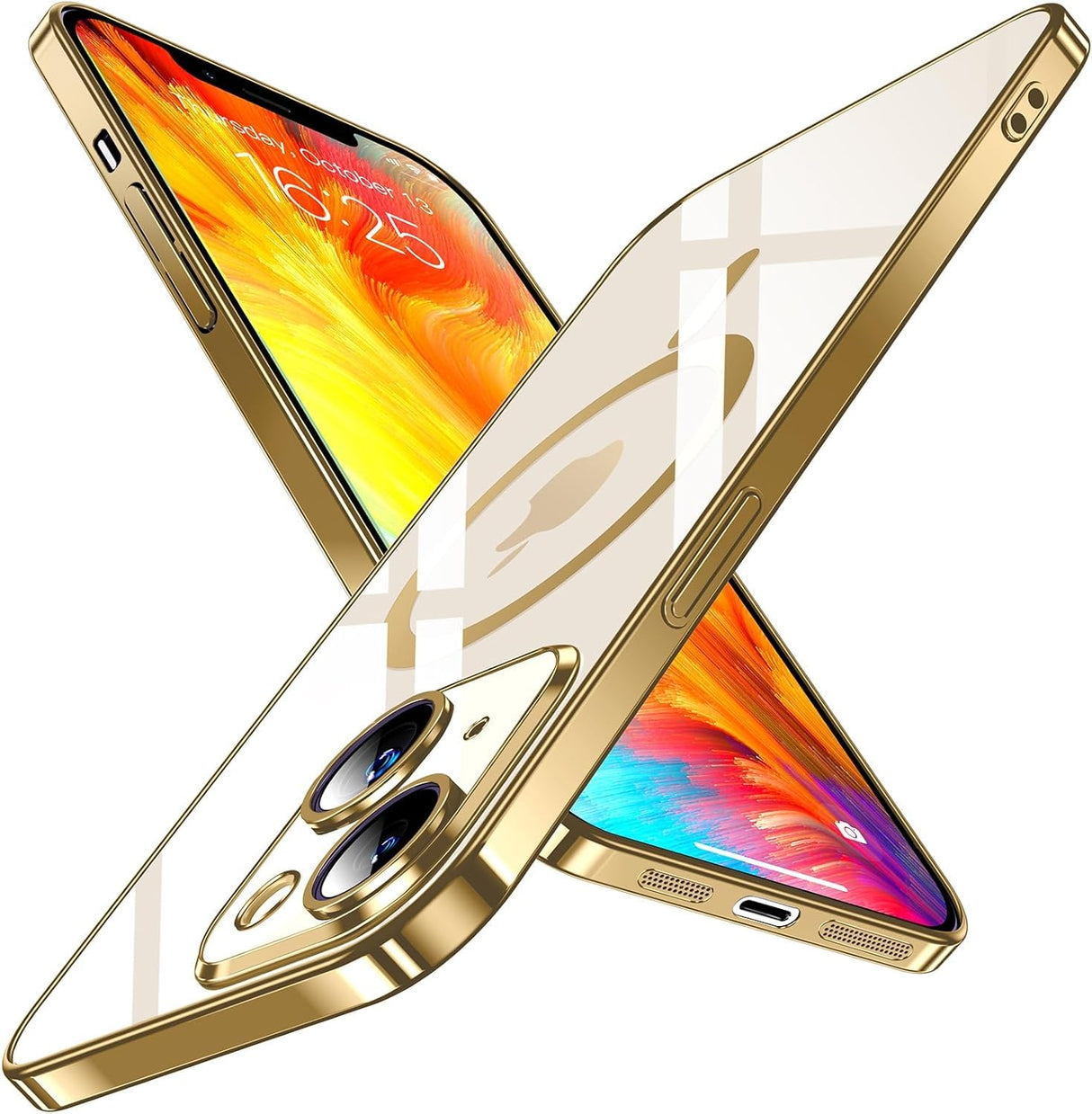 AWH Magnetic Slim Designed for iPhone 15 Pro Max Case - Thin Matte Skin Hard Back, Anti-Fingertrints, Ultra Protective Cover with Camera Protection 6.7 Inch (Gold)