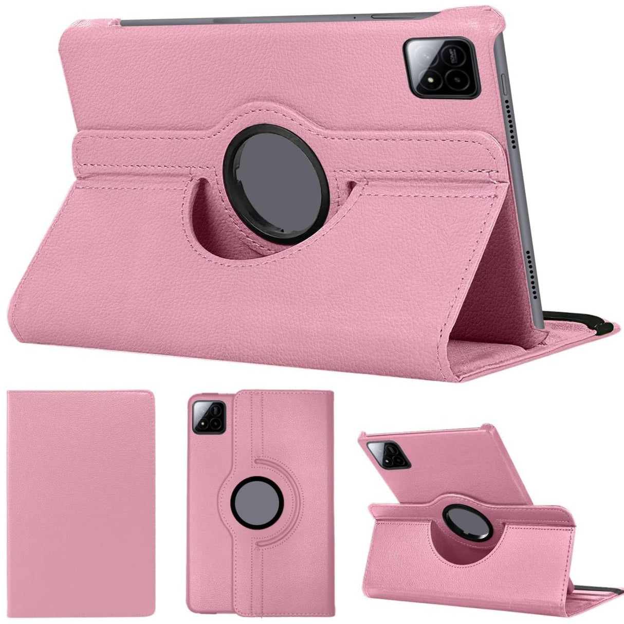 Vurtboly 360° Rotatable Case Compatible with Xiaomi MI Pad7/7 Pro 11.2" 2025 Tablet Cover, PU Leather Case Multi-Angle Viewing Stand Protective Case Shockproof Cover for Xiaomi Pad7/7 Pro 2025 (Pink)