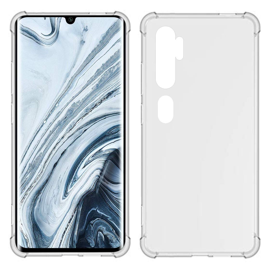 جراب USTIYA لهاتف Xiaomi Note 10 / Mi Note 10 Pro / CC9 Pro مصنوع من مادة TPU ذات أربع زوايا وغطاء شفاف ناعم