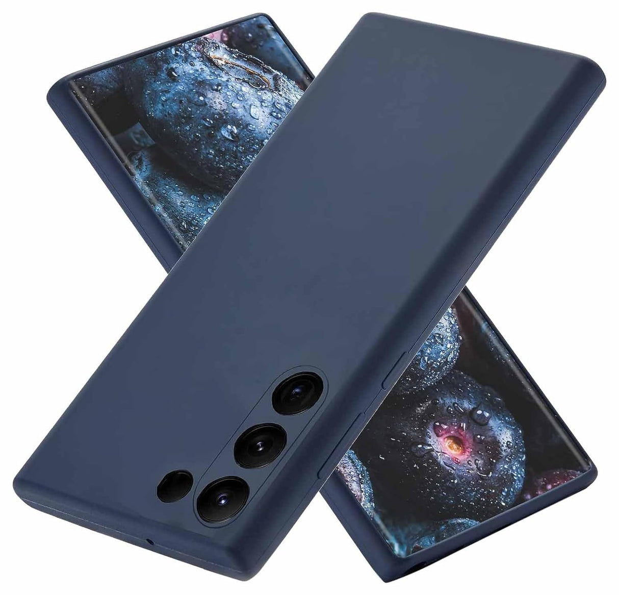 جراب AWH السائل المصنوع من السيليكون لهاتف S23 Plus، جراب Skin Touch S23 Plus المصنوع من مطاط السيليكون مع بطانة ناعمة من الألياف الدقيقة، جراب هاتف لحماية الكاميرا لهاتف Samsung S23 Plus (غير أصلي) (S23 Plus، أزرق داكن)