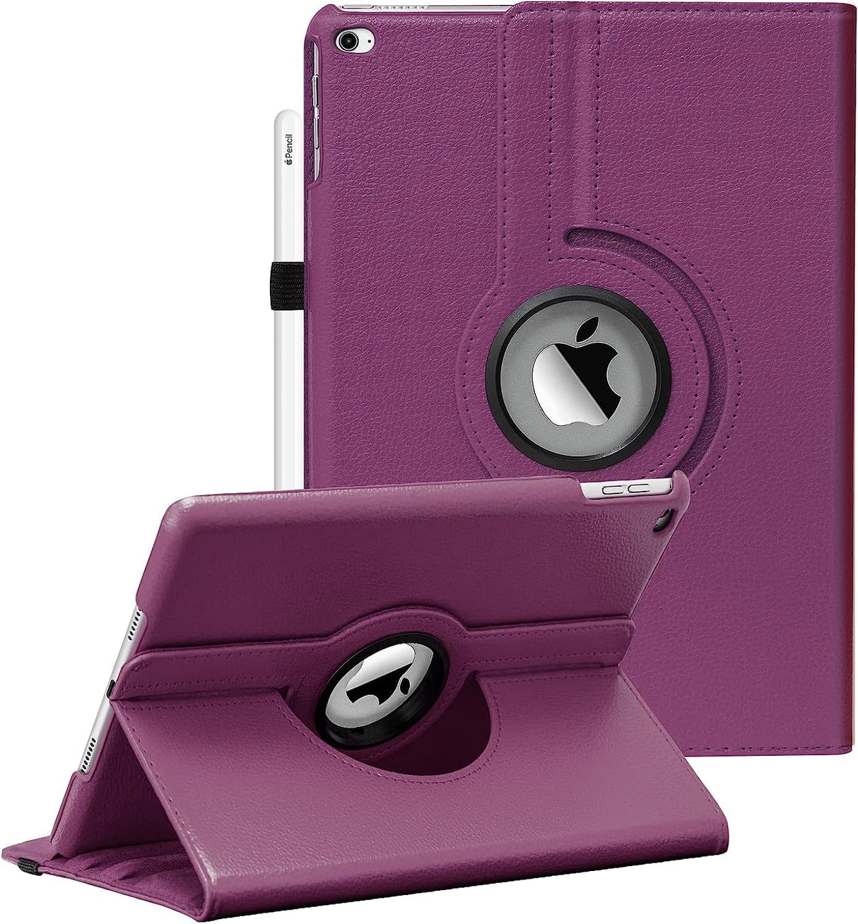 AWH Ipad Case Fit iPad 9.7-2018/2017/iPad Air 2/iPad Air - 360 Degree Rotating Case Cover for iPad 9.7'' (5th Generation, 6th Gen) / iPad Air 2 / iPad Air with Auto Sleep Wake - Purple