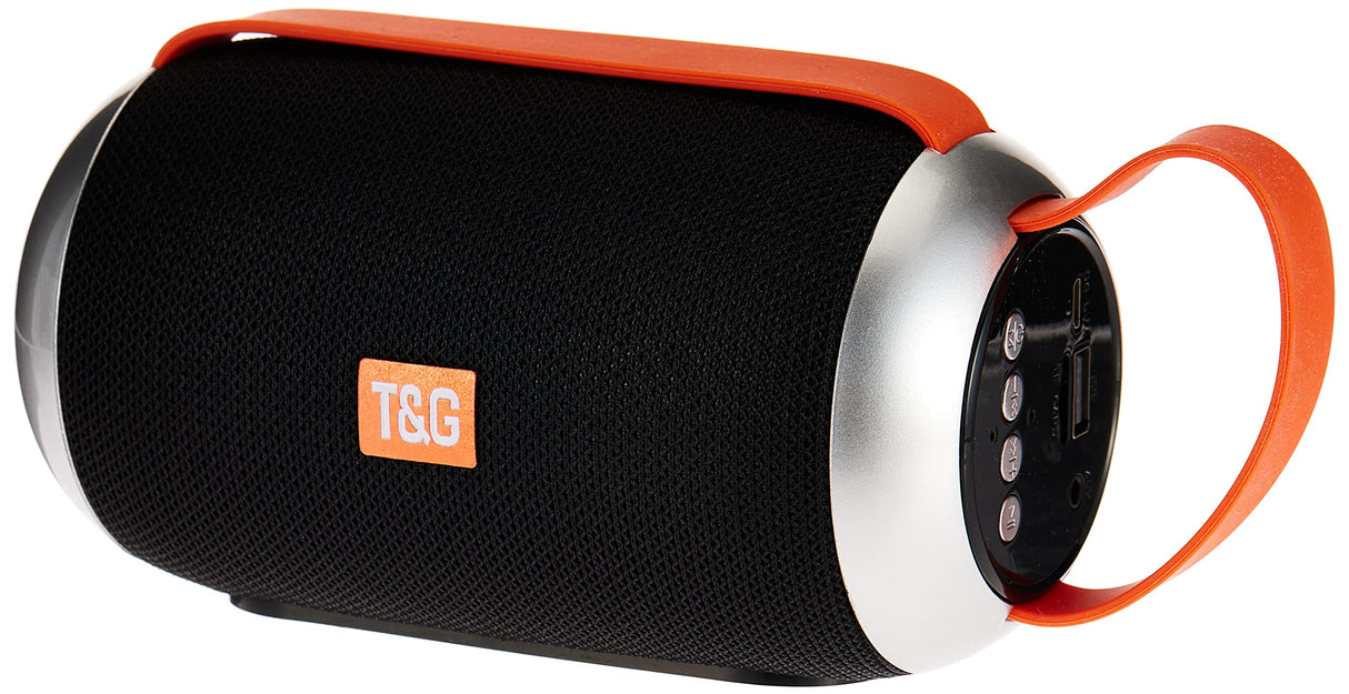 T&G Portable Bluetooth Speaker with Mic and FM Radio , Black , TG112