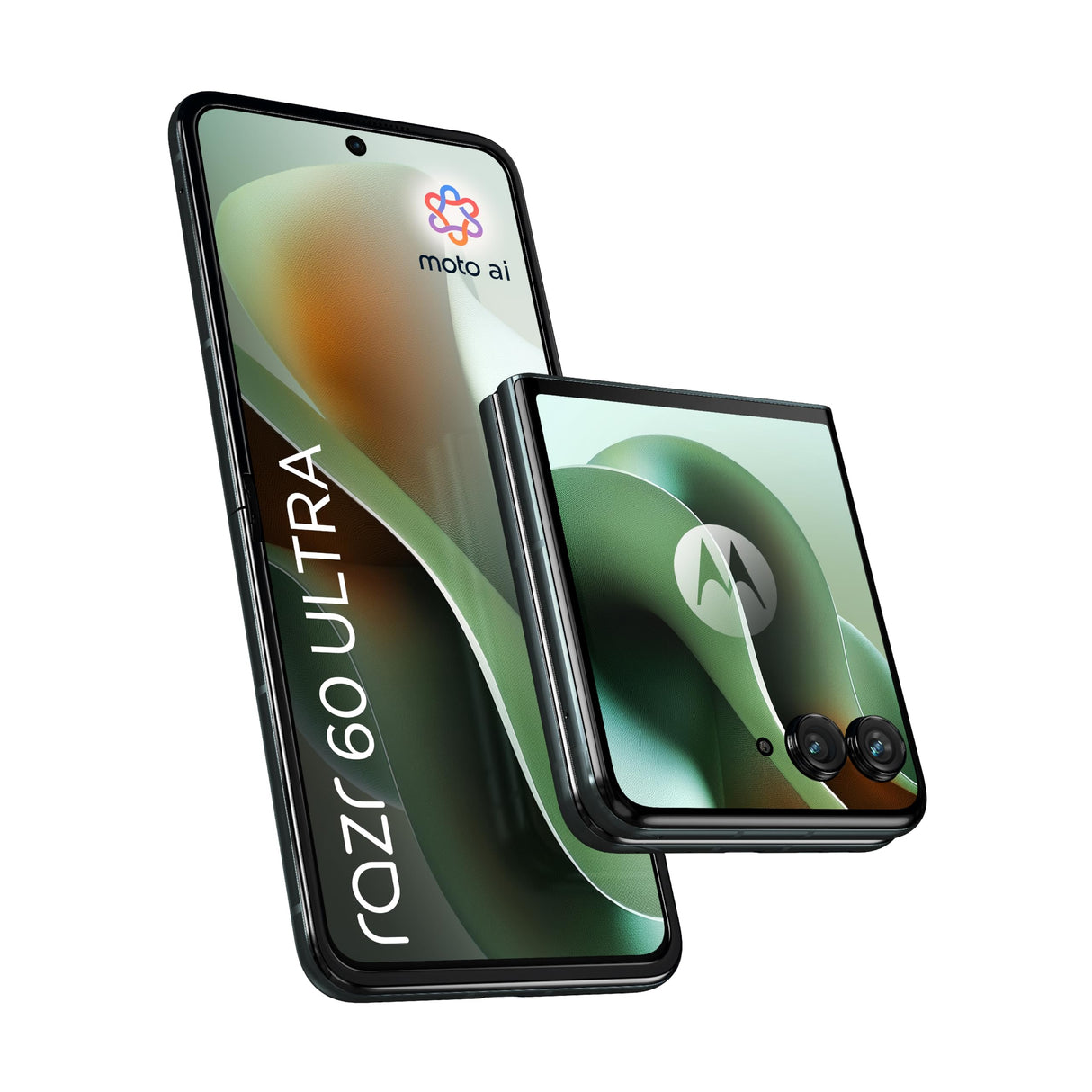 موتورولا رازر 60 ألترا 5G، ذاكرة وصول عشوائي (RAM) بسعة 16 جيجابايت + 16 جيجابايت، ذاكرة تخزين داخلية بسعة 512 جيجابايت، معالج سنابدراجون 8 إيليت، شاشة عرض OLED مقاس 7.0 بوصة + 4.0 بوصة، مفصل من التيتانيوم، توربو باور 68 واط، لون بانتون سكاراب