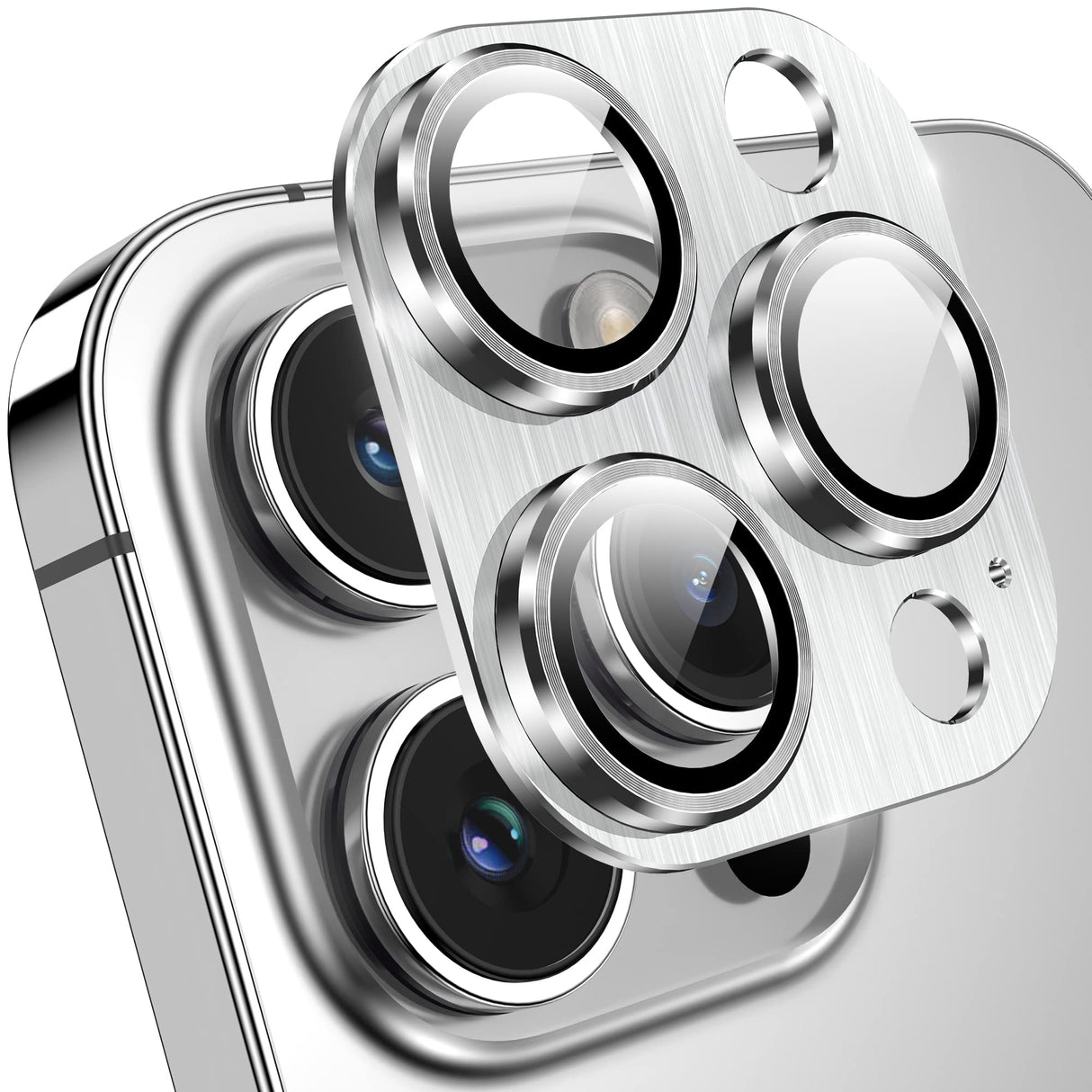 واقي عدسة كاميرا YWXTW مصمم لهاتف iPhone 14 Pro Max، واقي عدسة كاميرا iPhone 14 Pro، واقي شاشة كاميرا من سبائك معدنية ثلاثية الأبعاد وزجاج مقسّى، حماية كاملة، عبوة واحدة