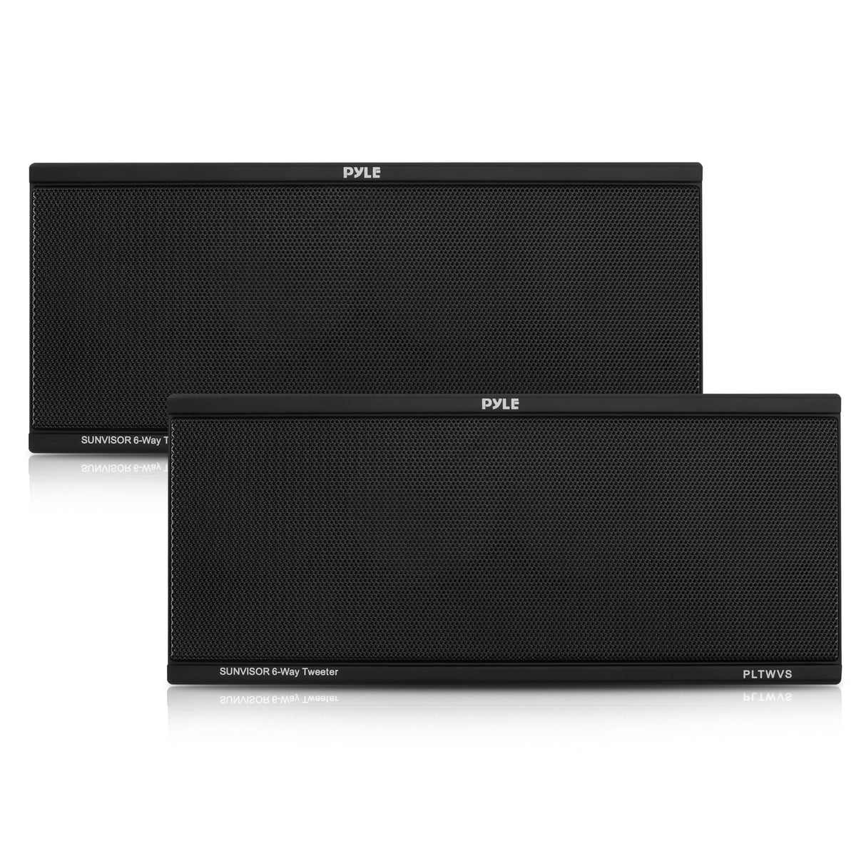 مكبر صوت ستيريو للسيارة بستة اتجاهات - نظام مكبرات صوت مزدوجة عالية الطاقة بقوة 200 وات مع نطاق متوسط 60 مم من بيزو، ومكبر صوت عالي التردد 40 مم، ومقاومة 4 أوم، وتردد 2.5 كيلو هرتز - 20 كيلو هرتز - سلك، وحزام تثبيت على حاجب الشمس - Pyle Pltwvs (زوج)