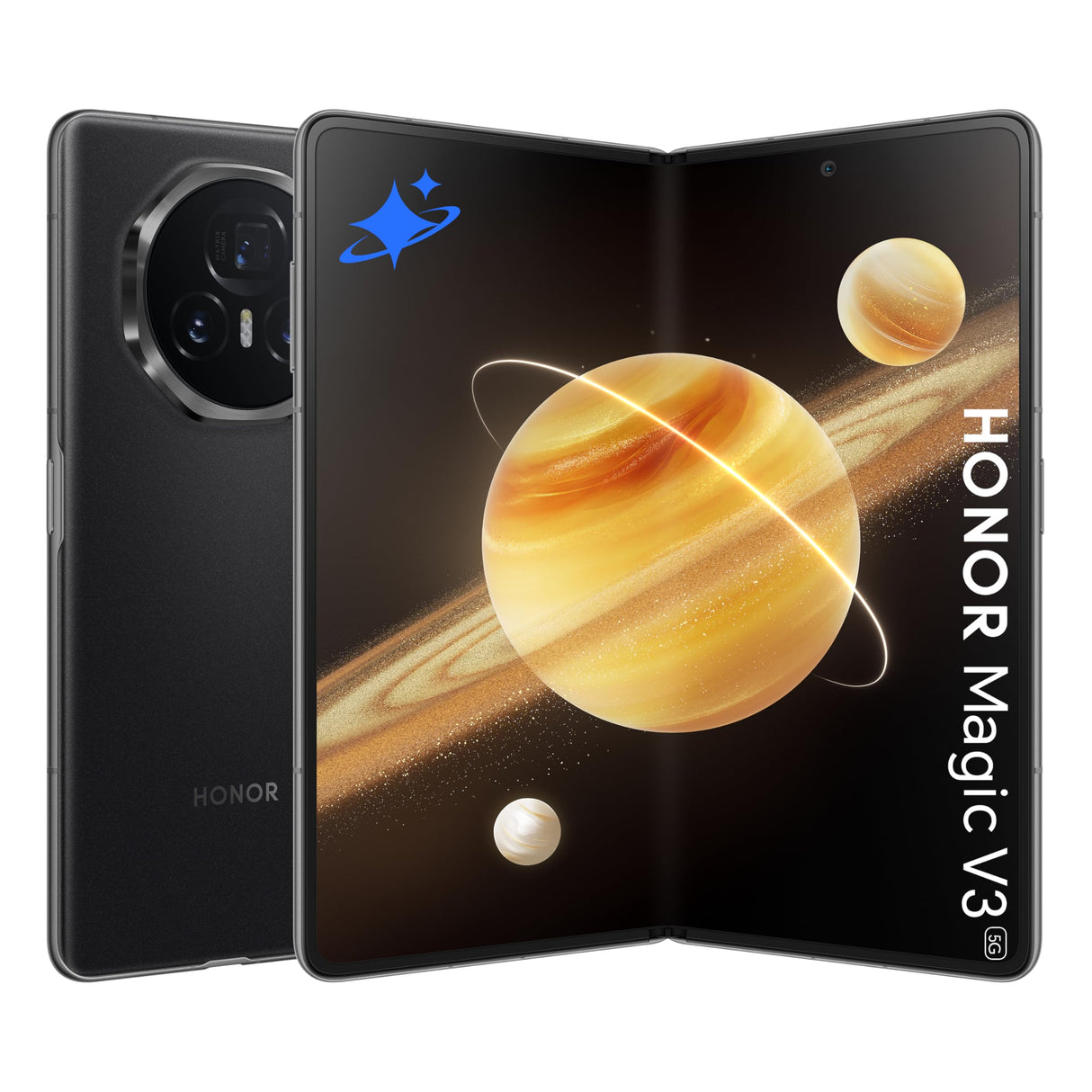 هاتف Honor Magic V3 5G الذكي، ذاكرة وصول عشوائي (RAM) سعة 12 جيجابايت وذاكرة تخزين داخلية سعة 512 جيجابايت، ثنائي الشريحة، لون أسود مع هدايا مجانية وحماية من تلف الشاشة - إصدار الشرق الأوسط