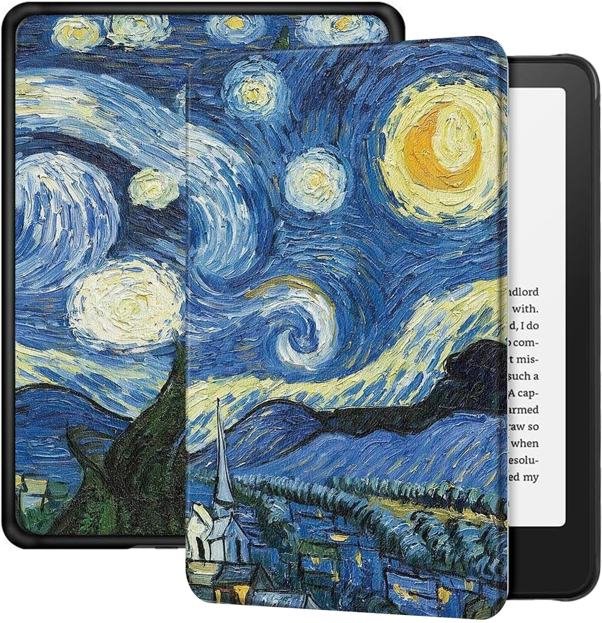T Tersely Slimshell PU Leather Case Cover for All-New Kindle 11th Generation 2024/2022 Release (Will not fit Kindle Paperwhite or Oasis), Smart Shell Cover with Auto Sleep/Wake - Starry