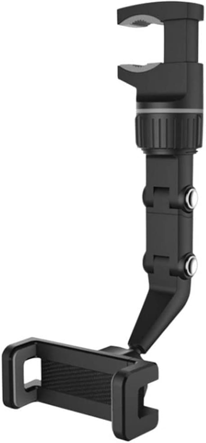 AWH Rearview Mirror Phone Holder 360° - Suitable for Car - Multifunctional Mount Phone and GPS Holder Universal Rotating Car Phone Holder, Cell Phone Automobile Cradles - Black