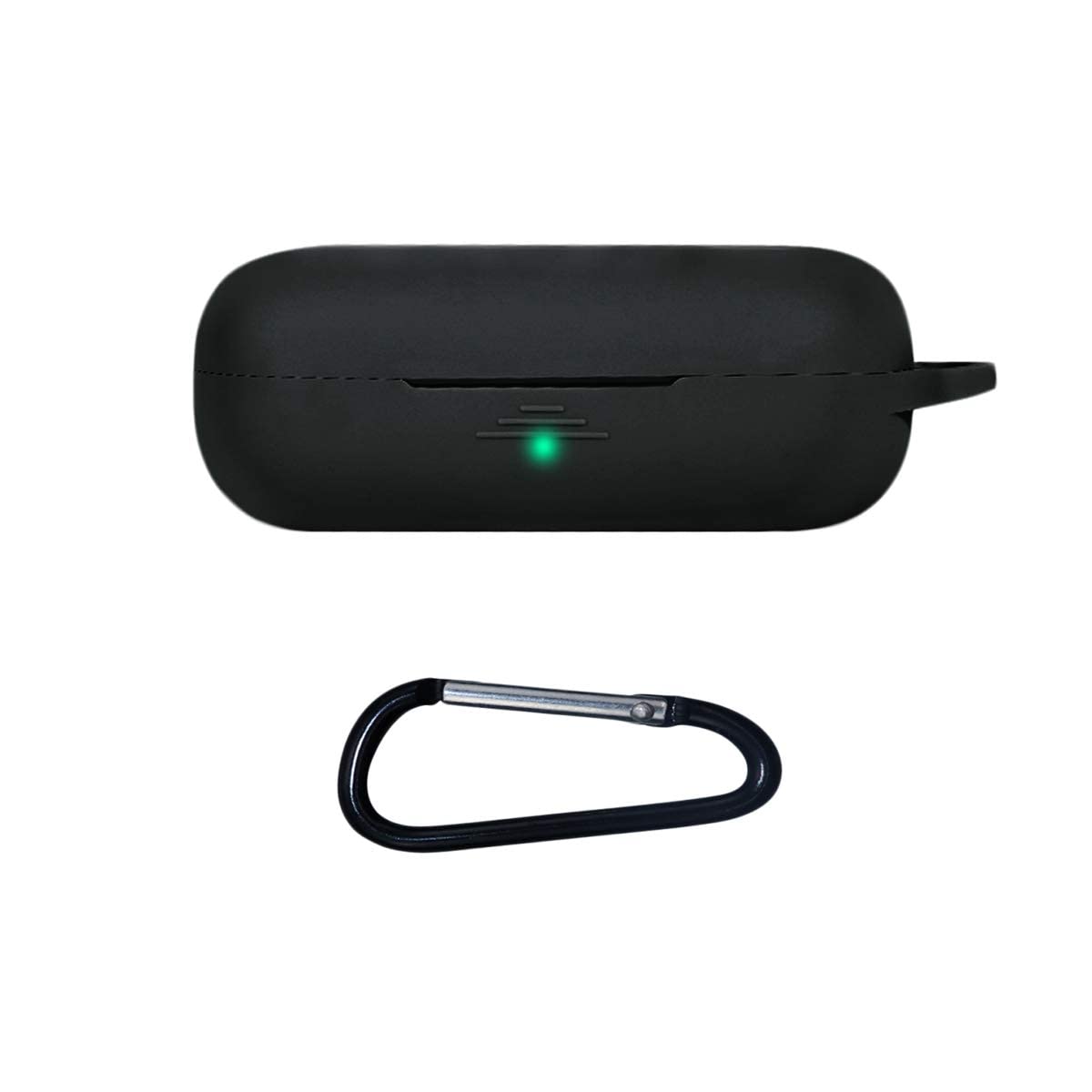 AWH Silicone Protective Case For Huawei Freebuds 3i Honor Flypods 3 360 Degree Full Protection Shockproof Anti-Fingerprint Washable With Carabiner (Black)