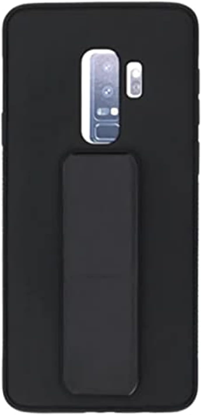 غطاء BURAQ Magnetc Grip لهاتف Samsung Galaxy S9، جراب رفيع مقاوم للصدمات مع مسند، غطاء واقٍ من السيليكون لهاتف Samsung Galaxy S9 - أسود