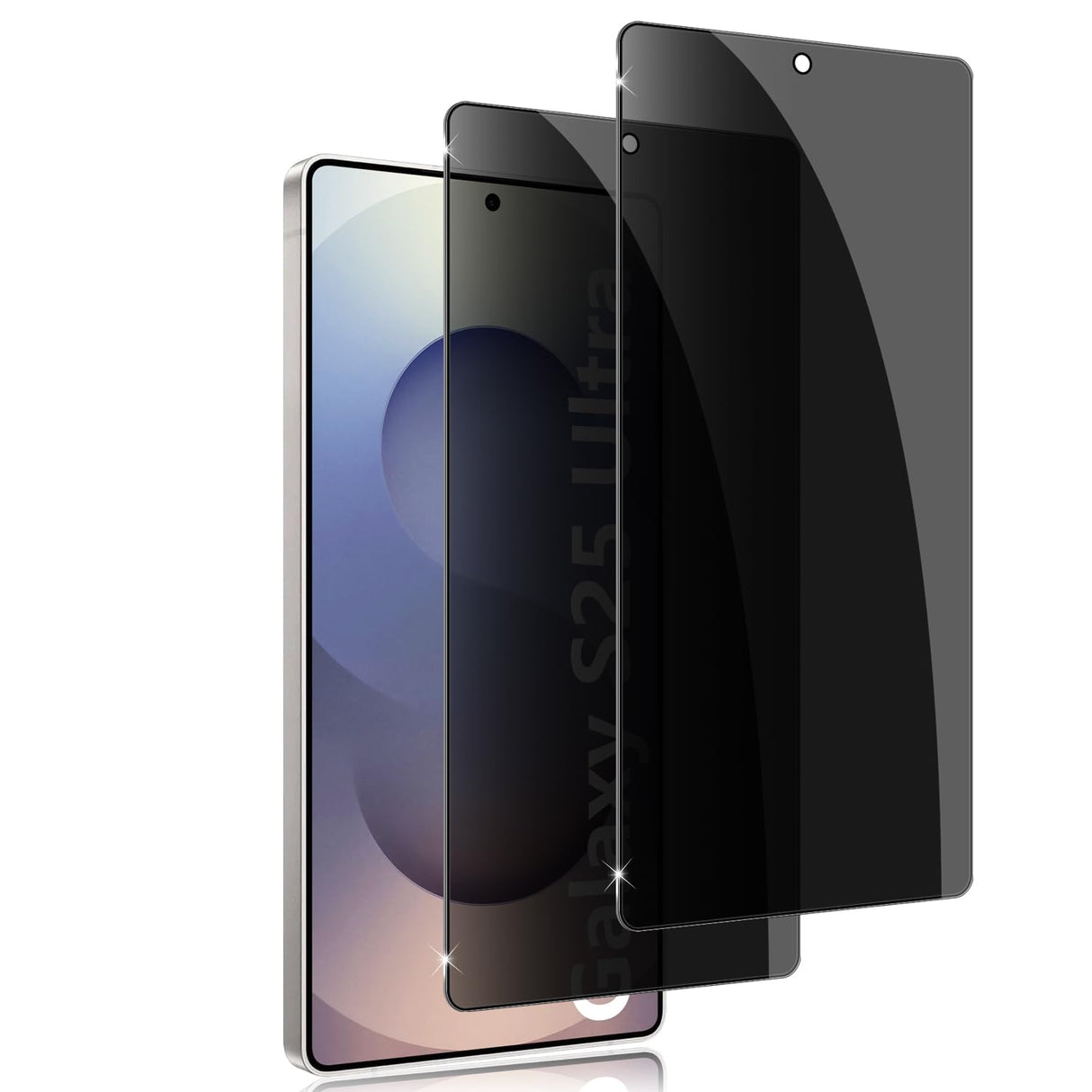 AWH Screen Protector for Samsung Galaxy S25 Ultra 5G, Pack of 2 Tempered Glass, Anti-Spy Privacy Screen Protector, Black Edge