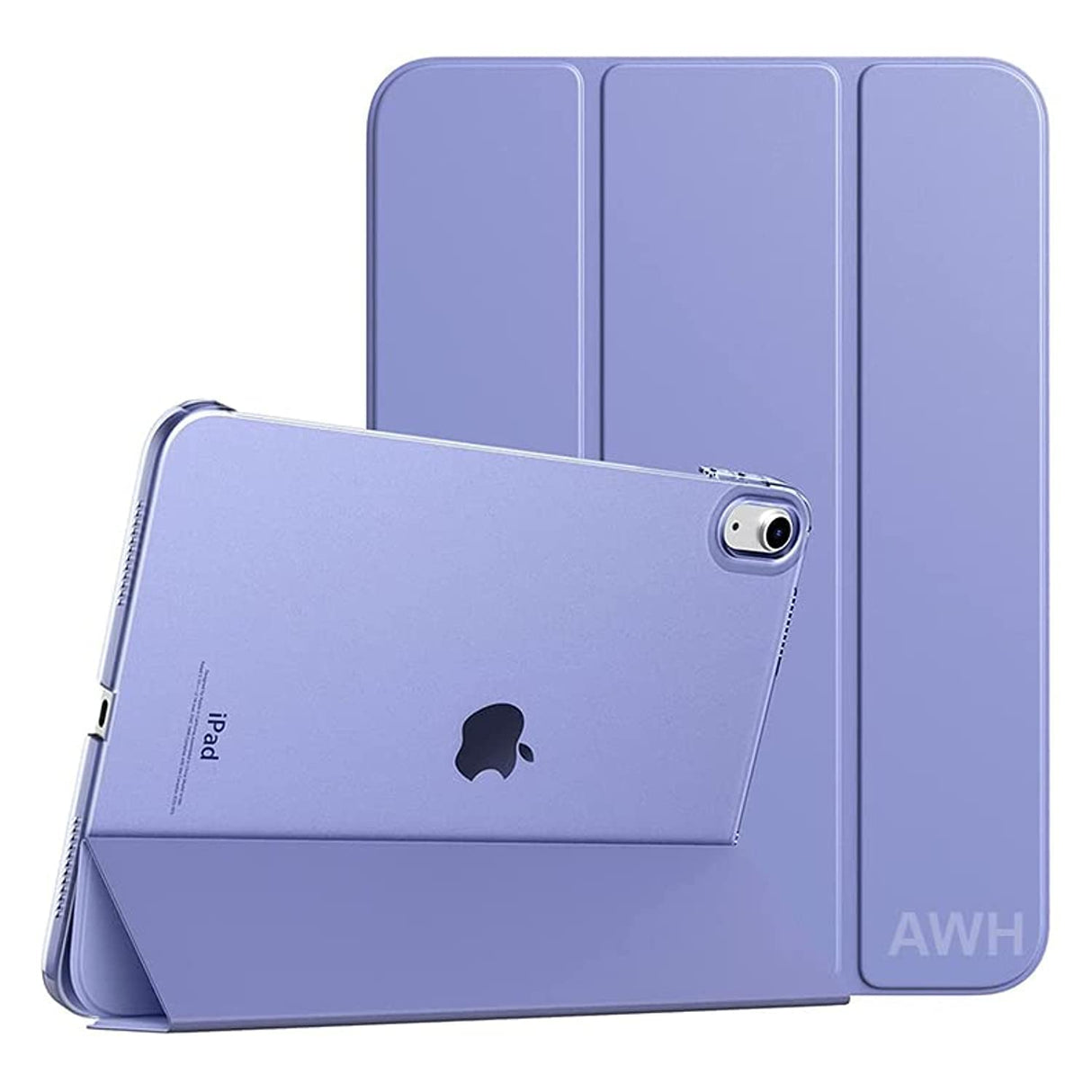 AWH iPad Case for iPad 10th Generation 2022, Slim Stand Cover for iPad 10.9 inch, Auto Wake/Sleep Smart Folio with Hard PC Translucent Back Shell Fit iPad 10 Protective Case, (Lavender Purple)