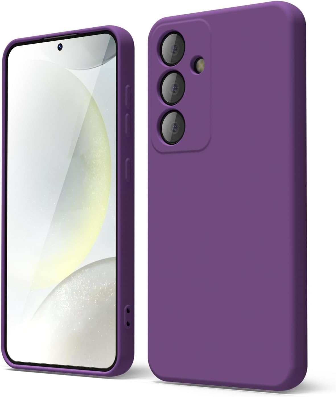 جراب AWH S24 من السيليكون السائل - غطاء واقٍ من هلام المطاط الناعم الفاخر - تصميم أنيق رفيع وناعم من مادة TPU غير اللامعة - مع غطاء لعدسة الكاميرا - مصمم للنساء والرجال (أرجواني)