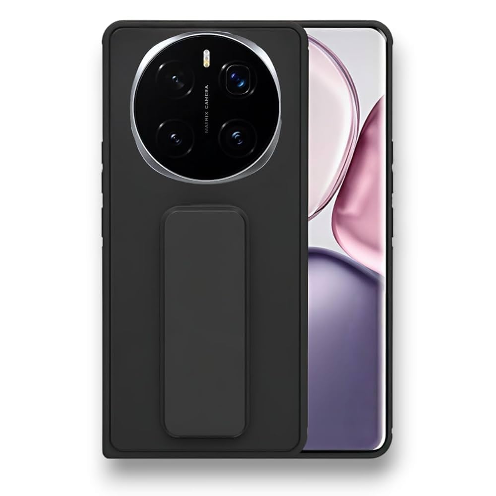 غطاء حماية مغناطيسي من بوراك لهاتف هونر ماجيك 7 برو، جراب نحيف مقاوم للصدمات مع مسند، غطاء حماية من السيليكون لهاتف هونر ماجيك 7 برو - أسود