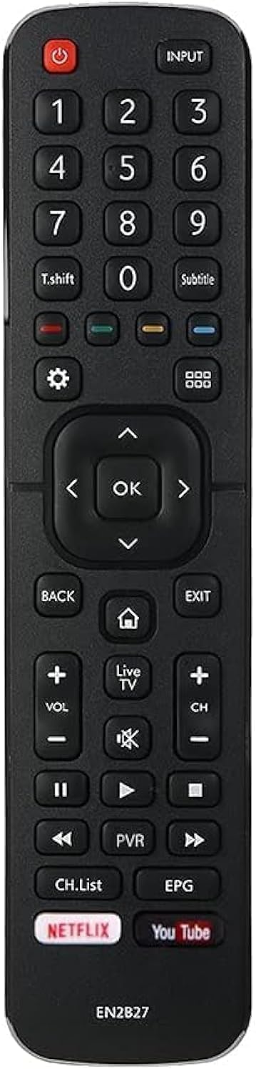 BURAQ Remote Control For Hisense TV EN2B27 Handheld Remote Controller Replacement for Hisense 32K3110W 40K3110PW 50K3110PW 40K321UW 50K321UW 55K321UW