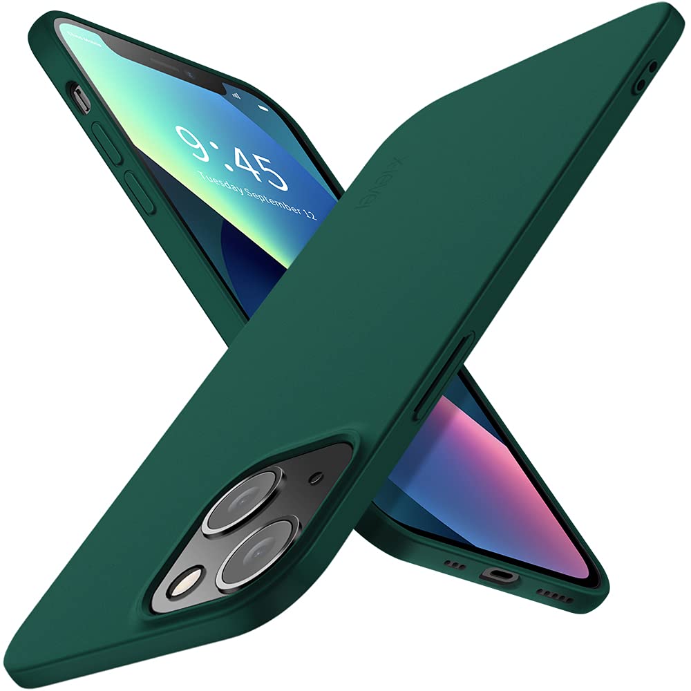 جراب X-Level المتوافق مع iPhone 13 رفيع للغاية [سلسلة Guardian] جراب هاتف ناعم من مادة TPU بلمسة نهائية غير لامعة وخفيف الوزن مع قبضة خلفية لهاتف iPhone 13 (2021) - أخضر