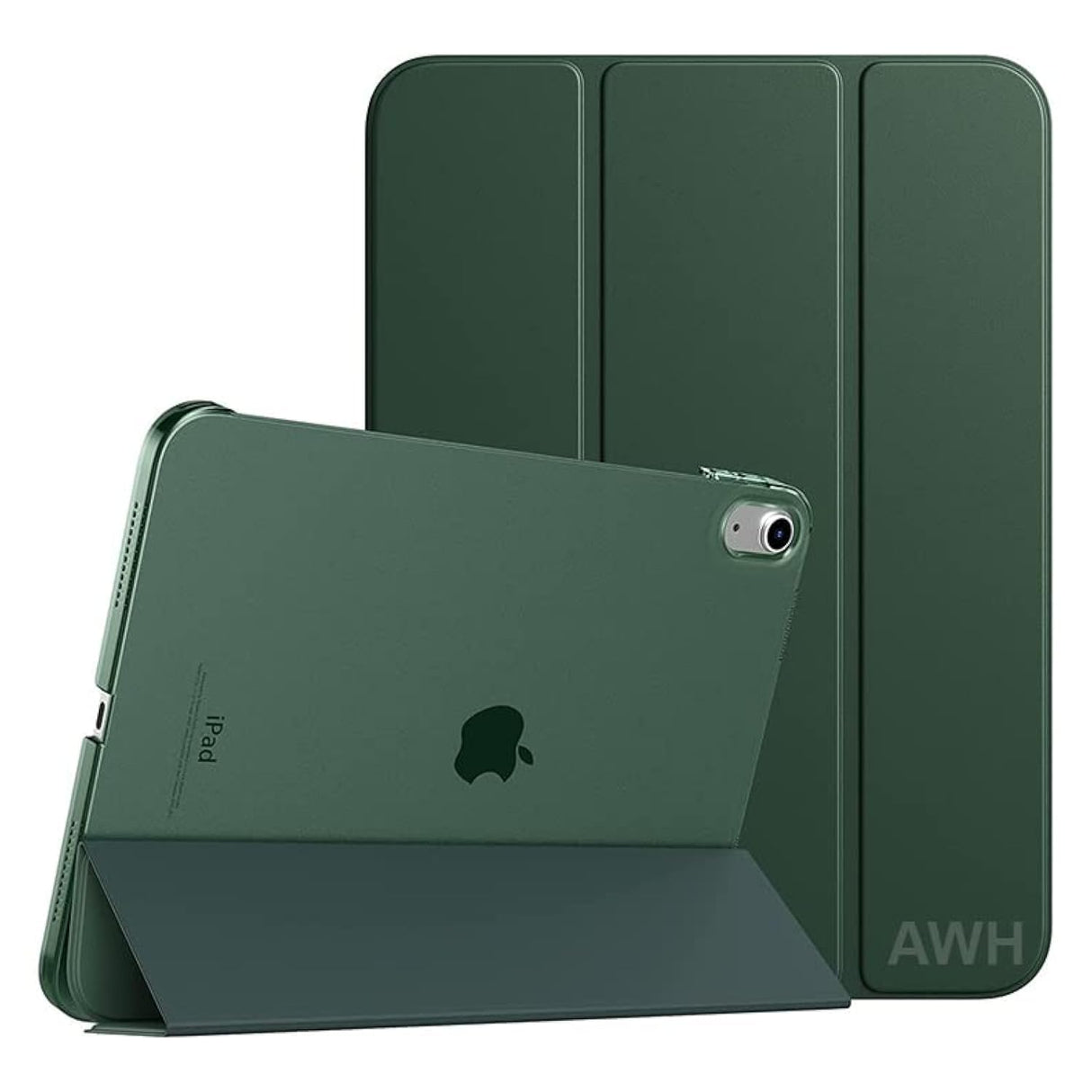 AWH iPad Case for iPad 10th Generation 2022, Slim Stand Cover for iPad 10.9 inch, Auto Wake/Sleep Smart Folio with Hard PC Translucent Back Shell Fit iPad 10 Protective Case, (Midnight Green)