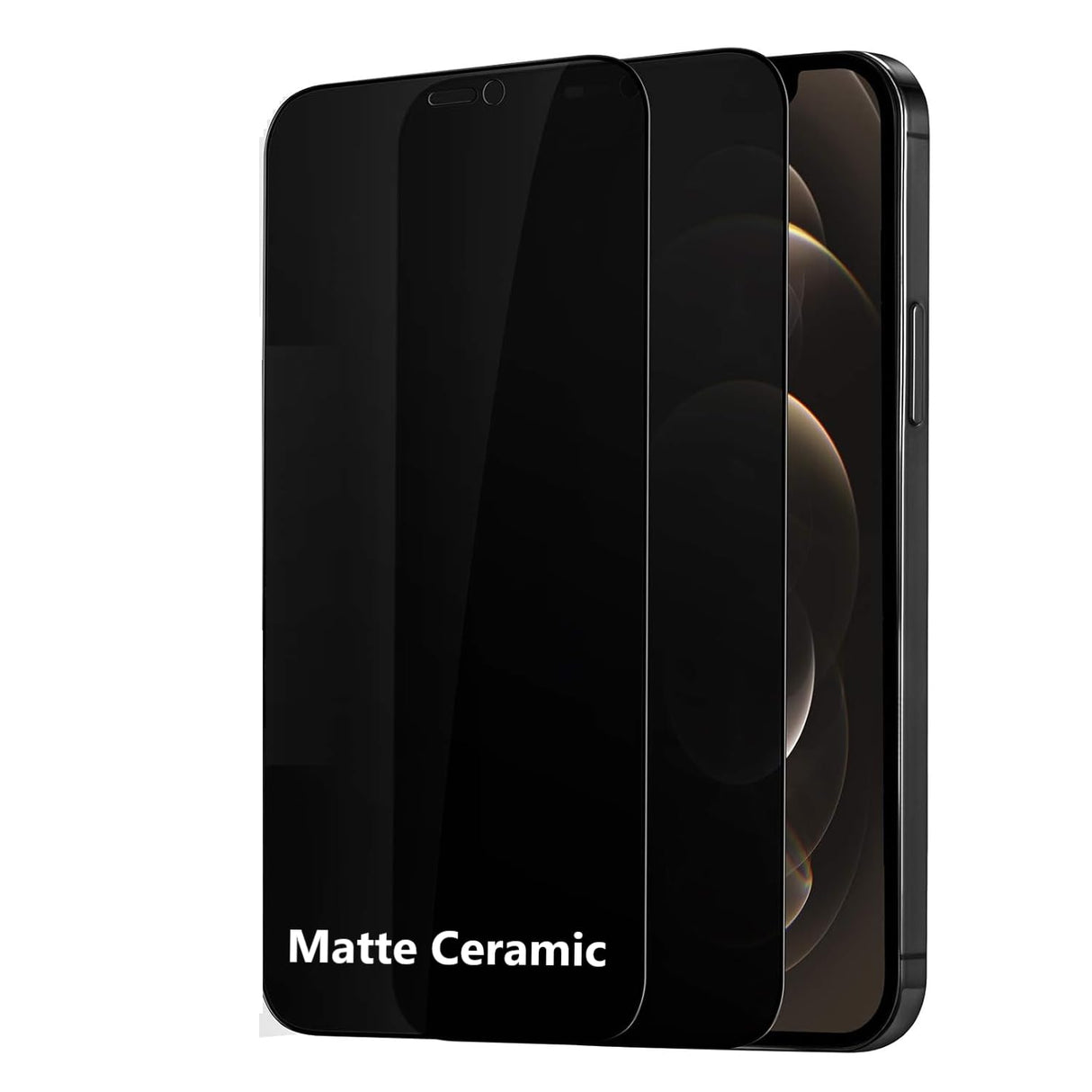 [2-Pack] iPhone 13 Pro Max Matte Privacy Ceramic Screen Protector Film, Matte, Anti-Spy, Full Adhesive, Flexible,[Not A Glass], Anti-Spy Full Adhesive Flexible Film For 13 Pro Max (iPhone 13 Pro Max)